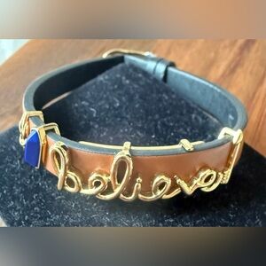 KEEP Collective Gold and Blue Believe Bracelet with Charms